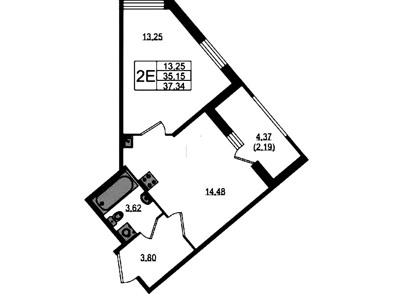 1-комнатная квартира 37.34 м², 4/12 эт., ЖК «UP! Квартал Воронцовский»